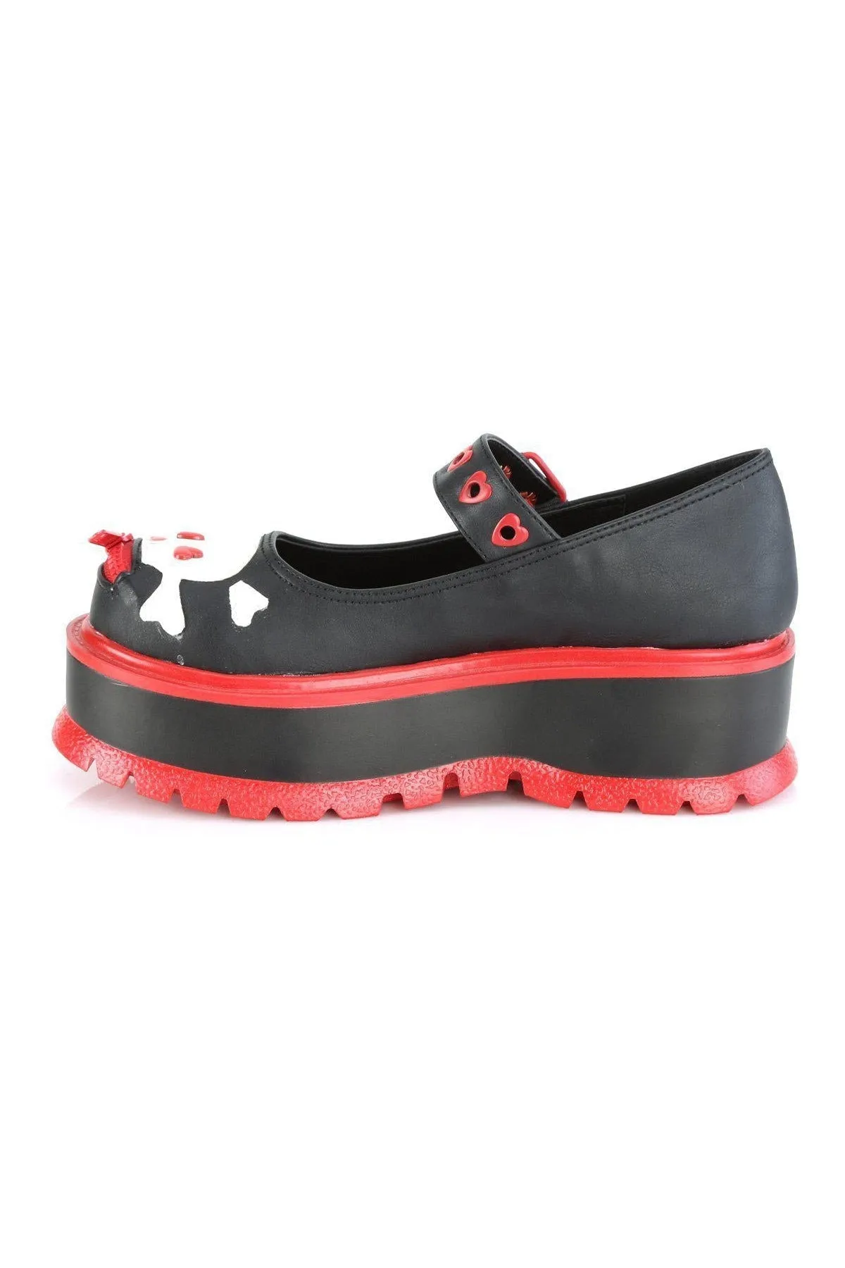 SLACKER-27 Mary Jane | Black Faux Leather