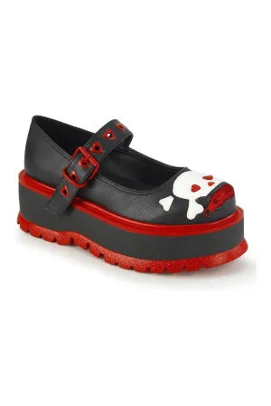 SLACKER-27 Mary Jane | Black Faux Leather