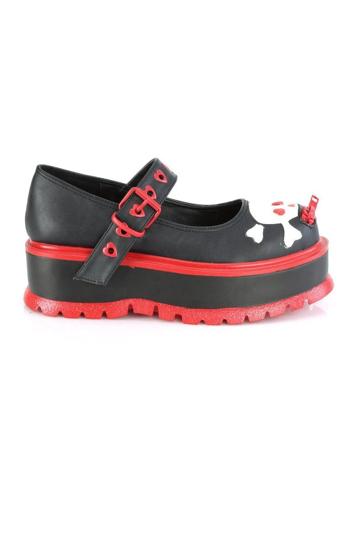 SLACKER-27 Mary Jane | Black Faux Leather