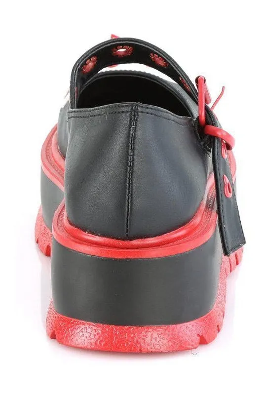 SLACKER-27 Mary Jane | Black Faux Leather