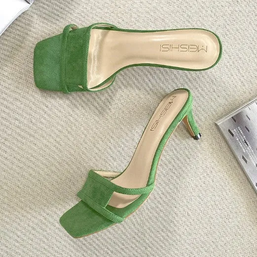 Small Feet Suede Open Toe Heels DS133