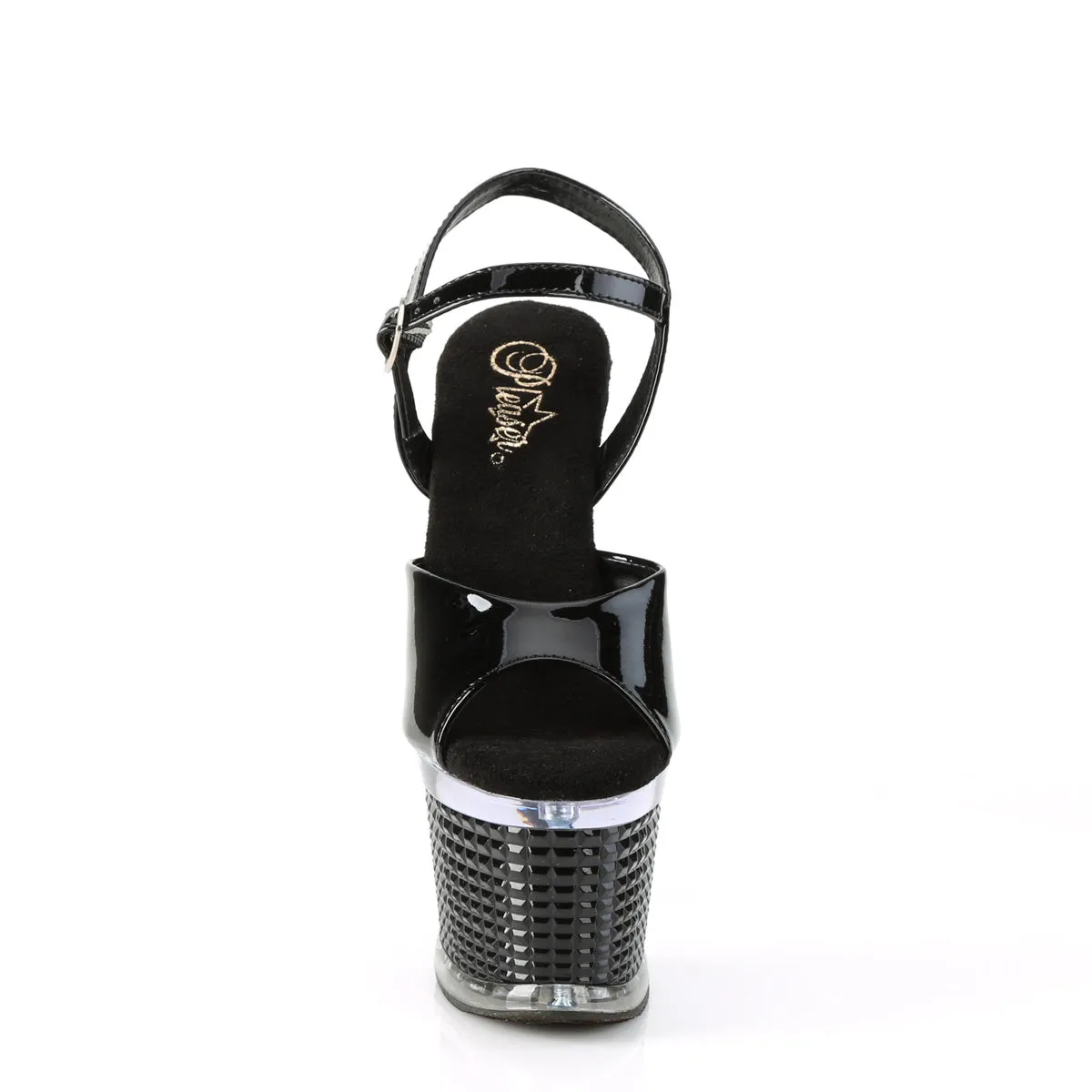 SPECTATOR-709  Black Patent/Clear-Black