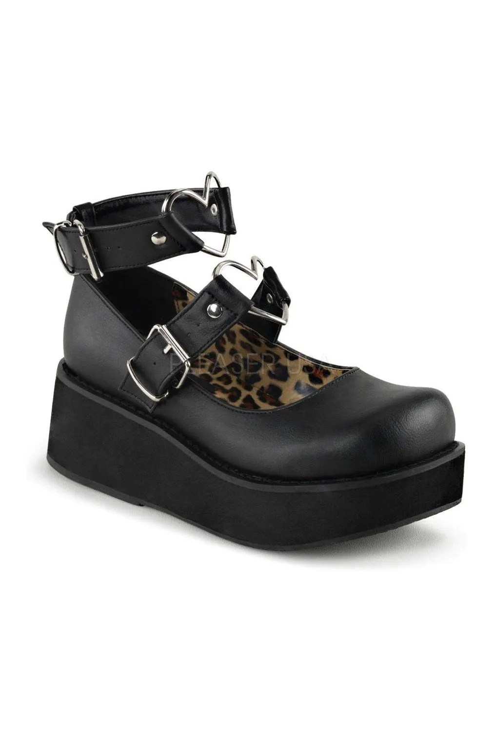 SPRITE-02 Demonia Mary Jane | Black Faux Leather