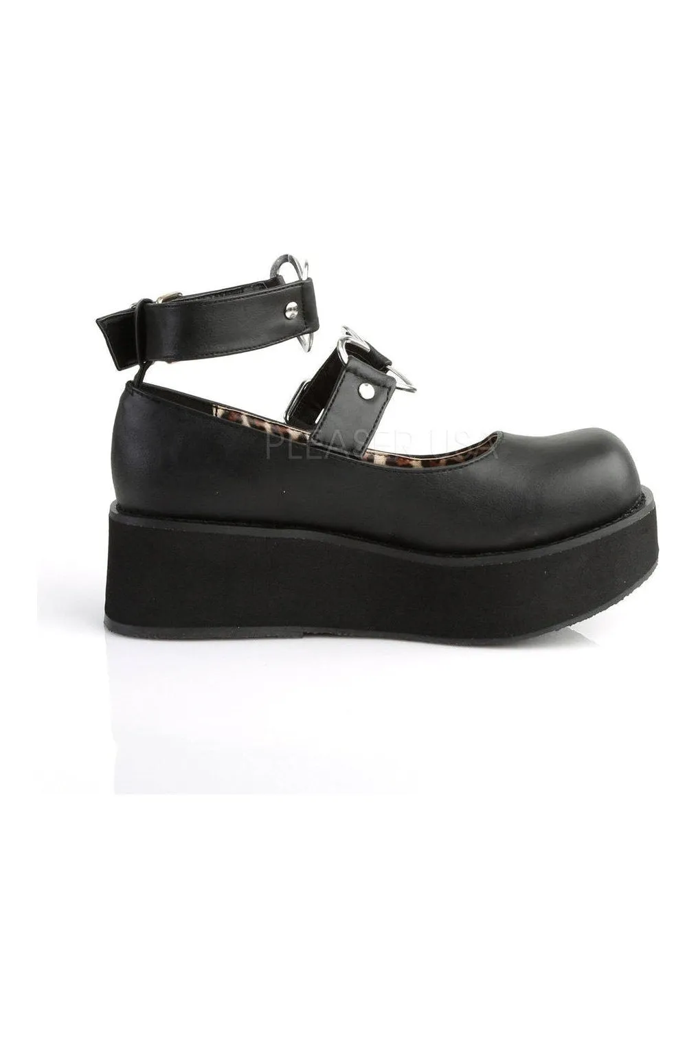 SPRITE-02 Demonia Mary Jane | Black Faux Leather