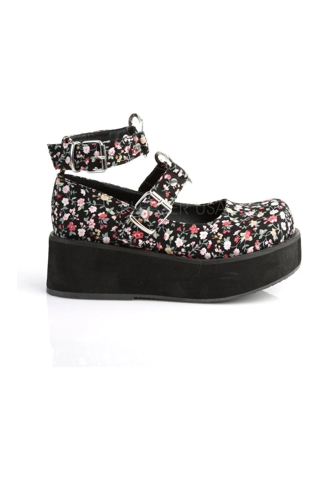 SPRITE-02 Demonia Mary Jane | Floral   Fabric