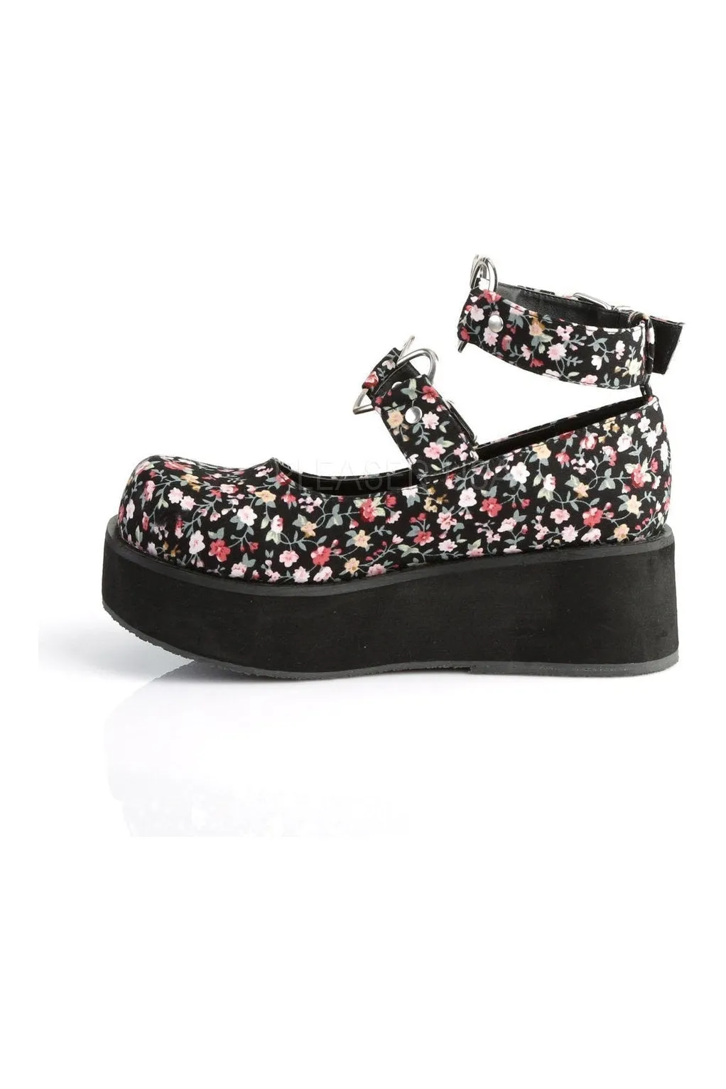 SPRITE-02 Demonia Mary Jane | Floral   Fabric
