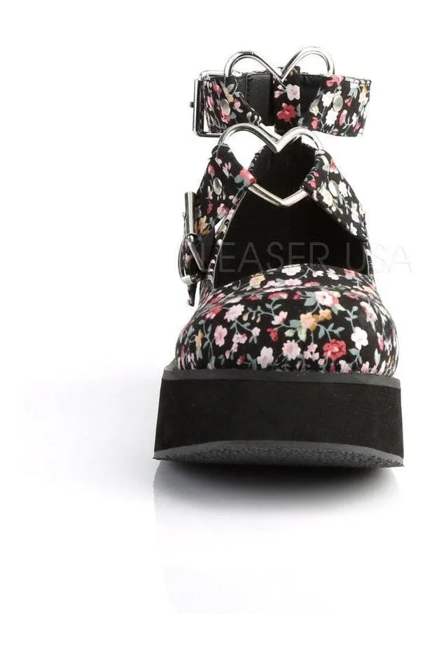 SPRITE-02 Demonia Mary Jane | Floral   Fabric