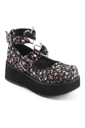 SPRITE-02 Demonia Mary Jane | Floral   Fabric