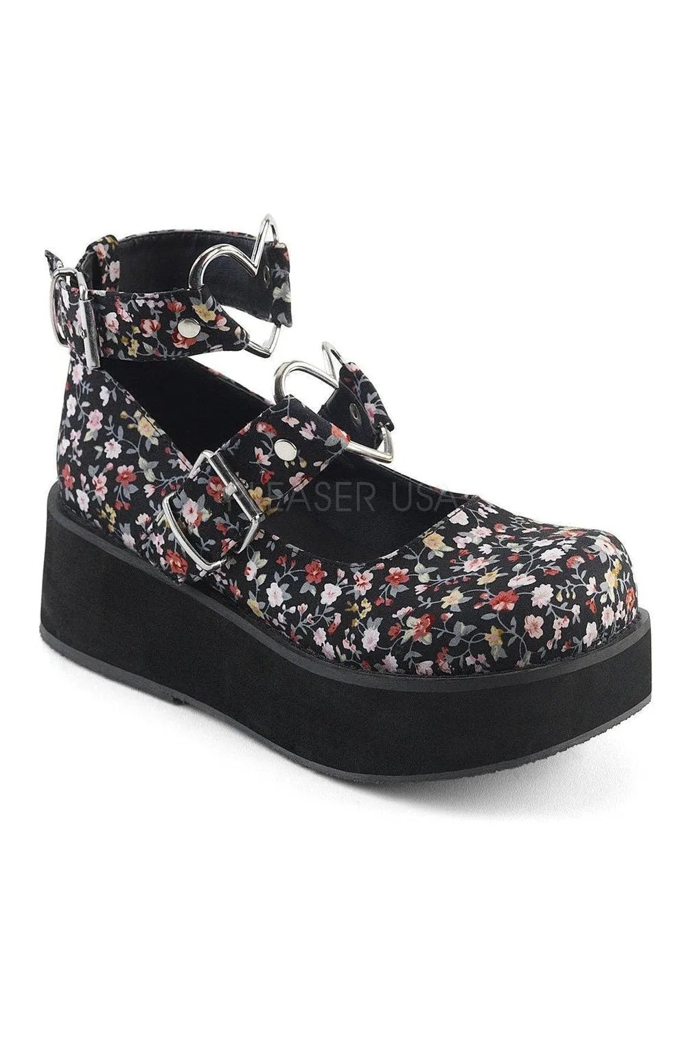 SPRITE-02 Demonia Mary Jane | Floral   Fabric