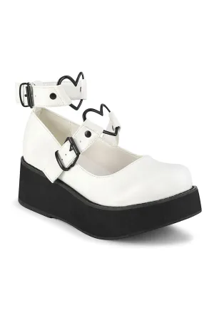 SPRITE-02 Mary Jane | White Faux Leather