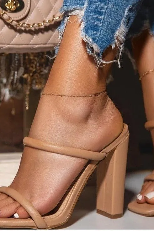 Square Head Open Toe Thick Heel Sandals