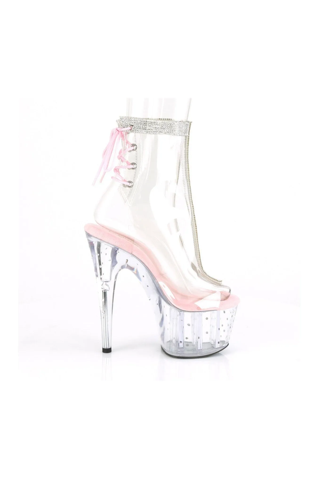 STARDUST-1018C-2RS Exotic Ankle Boot | Clear Vinyl