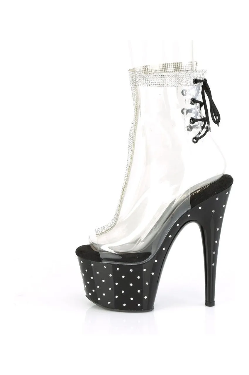 STARDUST-1018C-2RS Exotic Ankle Boot | Clear Vinyl