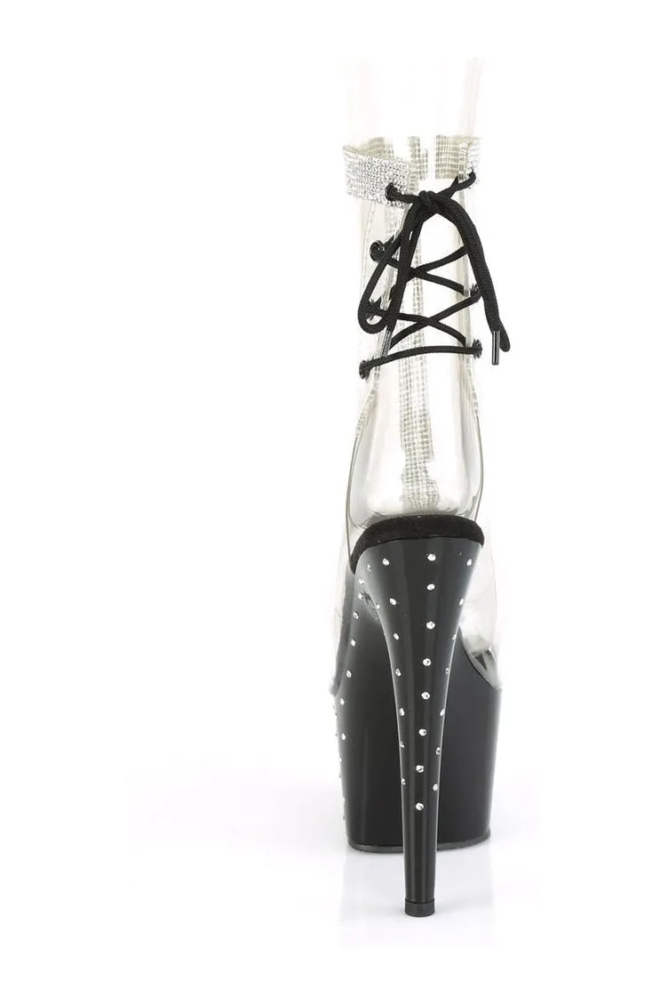 STARDUST-1018C-2RS Exotic Ankle Boot | Clear Vinyl
