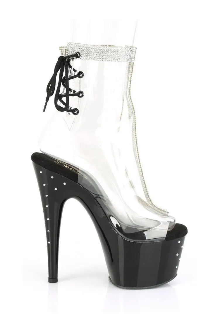 STARDUST-1018C-2RS Exotic Ankle Boot | Clear Vinyl