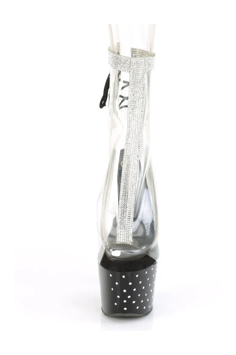 STARDUST-1018C-2RS Exotic Ankle Boot | Clear Vinyl