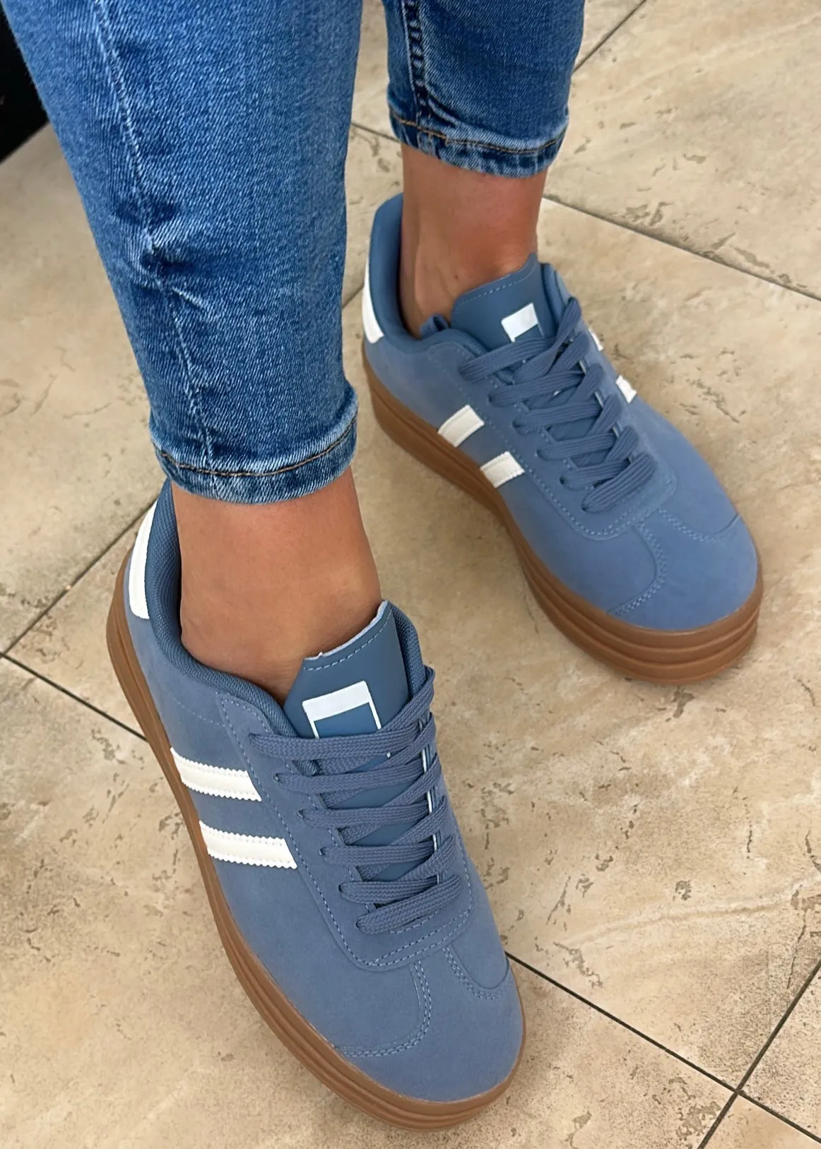 Stefany Blue Suede Sneakers
