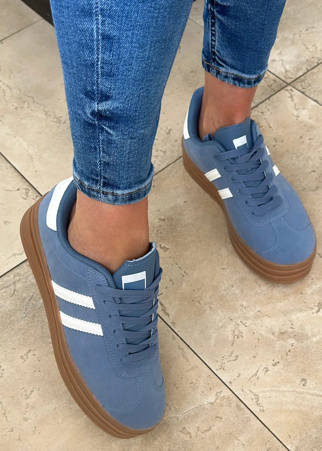 Stefany Blue Suede Sneakers