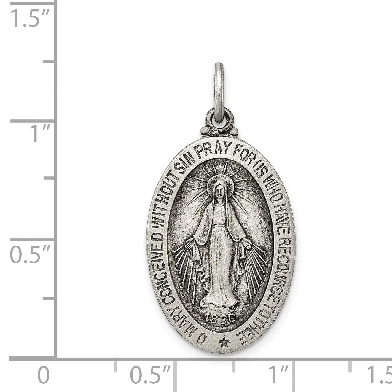 Sterling Silver Antiqued Miraculous Medal