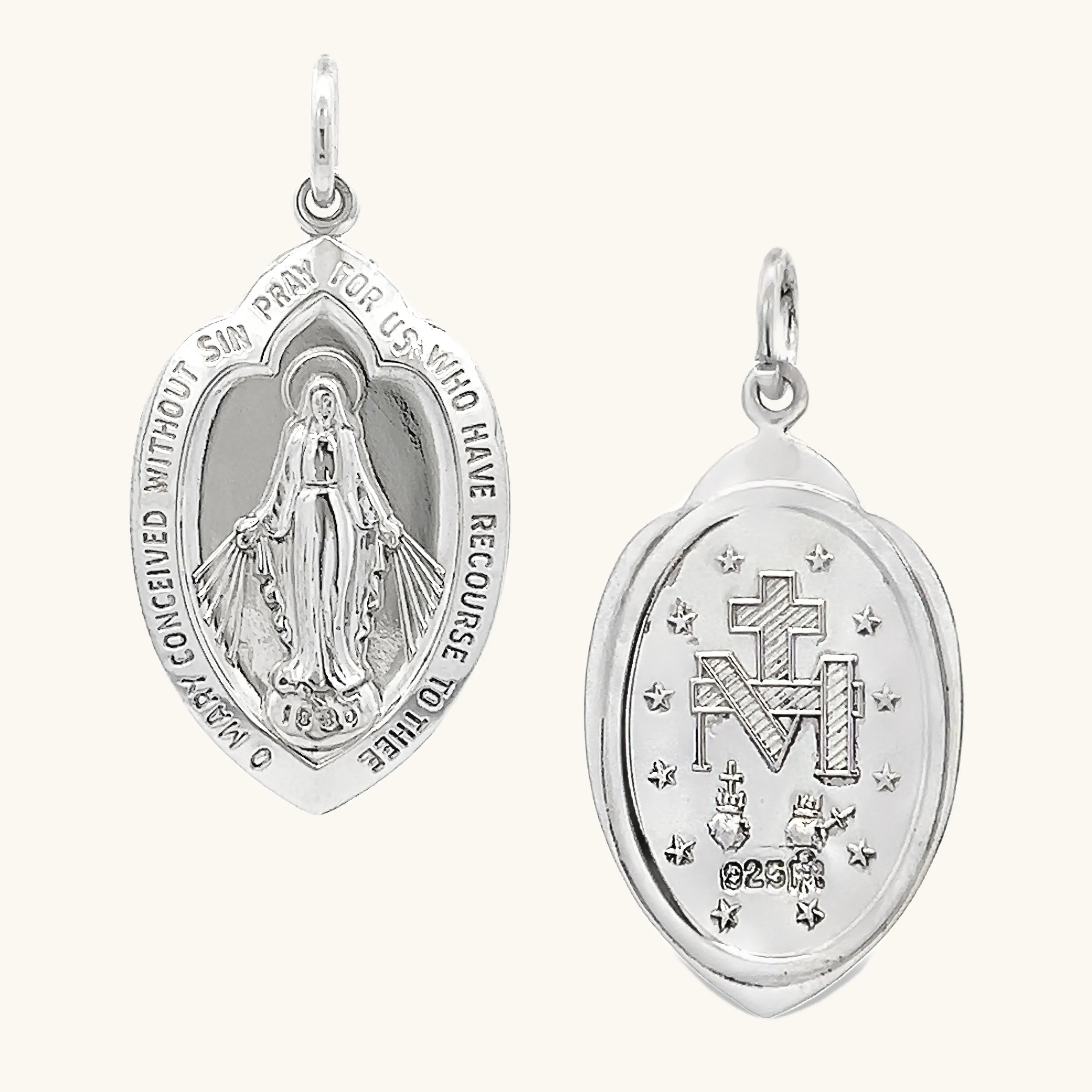 STERLING SILVER MIRACULOUS MEDAL | SHIELD