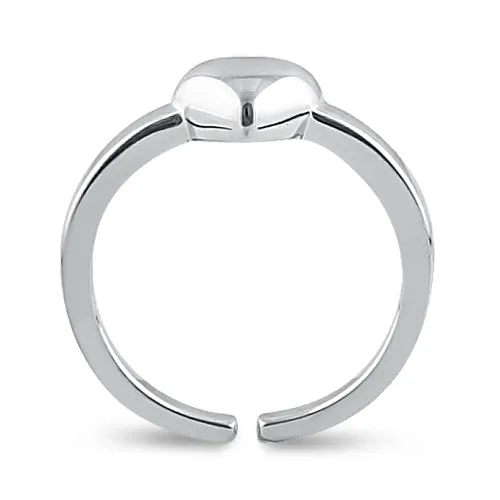 Sterling Silver Puffy Heart Toe Ring
