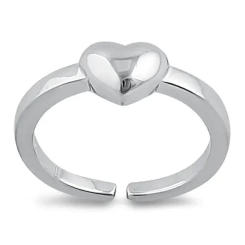 Sterling Silver Puffy Heart Toe Ring