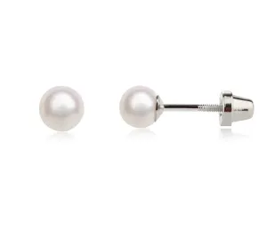 Sterling Silver White Freshwater Pearl Earrings