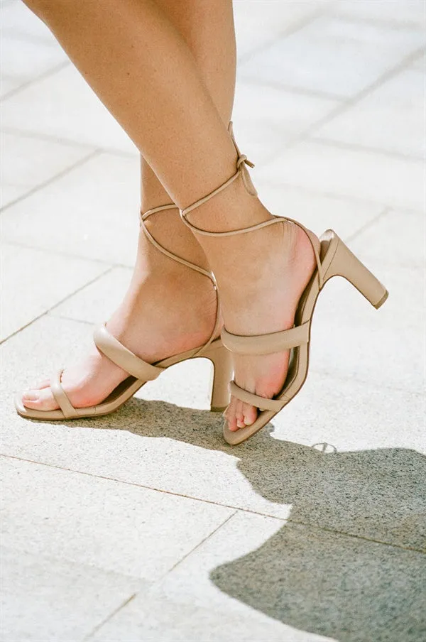 Strappy Asteria Heels - Tan