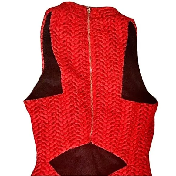 SUGARLIPS Red Knit Mini Dress | XS/0-2 | Open Back Sheath | Sexy Cocktail Look