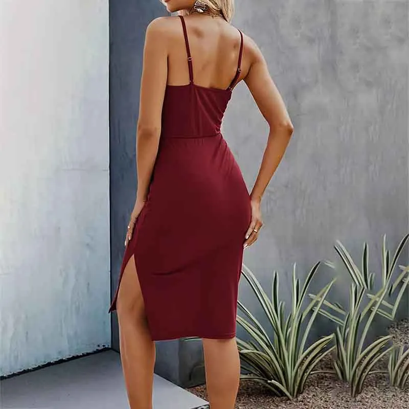 Summer Dress Fashion European and American Women's Sexy Openwork Air Quality Suspender Dress
