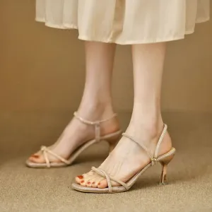 'Tanith' Open Toe Kitten Heels
