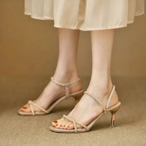 'Tanith' Open Toe Kitten Heels