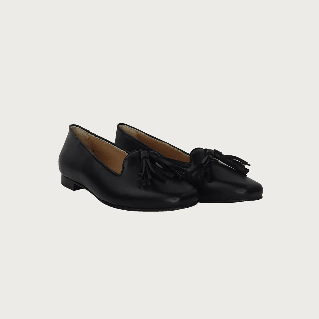 TASSEL BLACK LEATHER