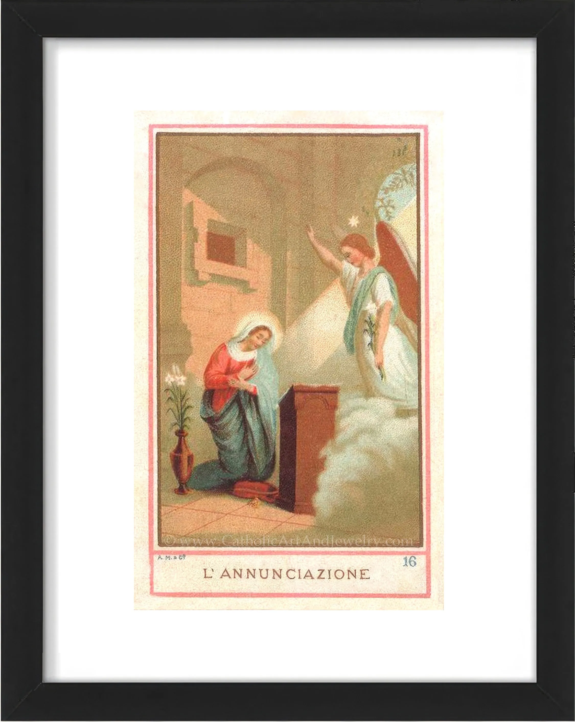 The Annunciation – based on a 19th Century Holy Card – Vintage Catholic Art Print – Archival Quality