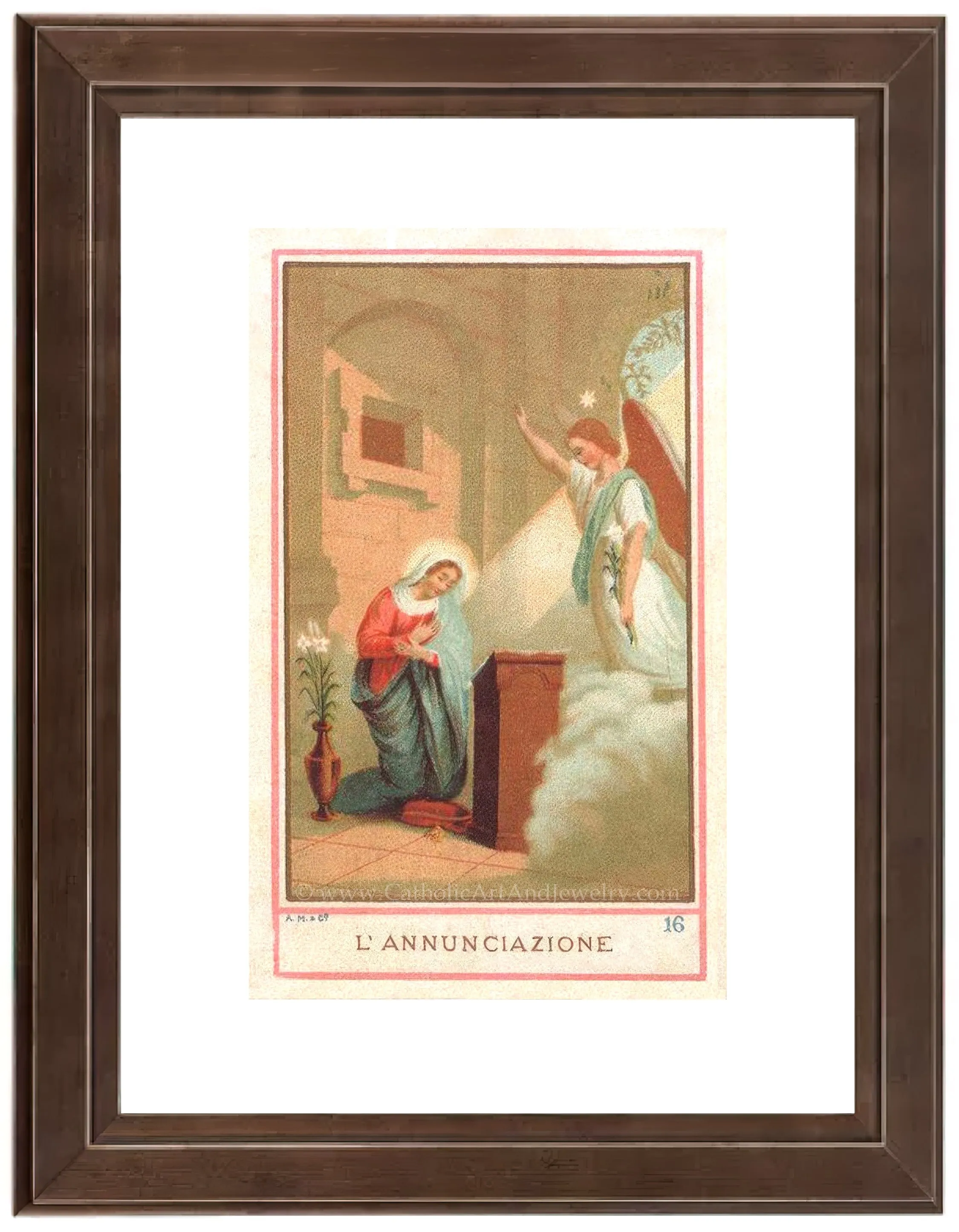 The Annunciation – based on a 19th Century Holy Card – Vintage Catholic Art Print – Archival Quality