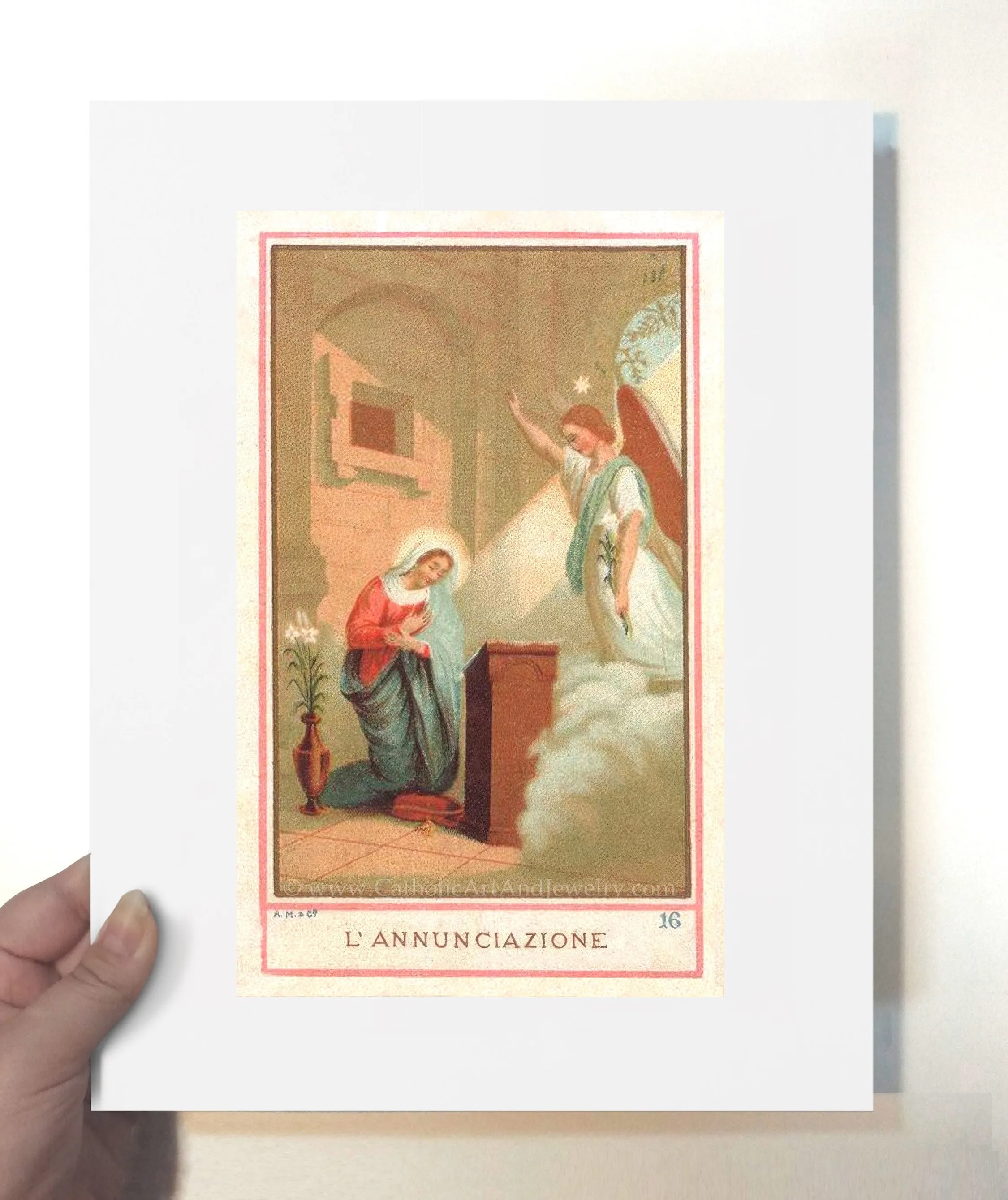 The Annunciation – based on a 19th Century Holy Card – Vintage Catholic Art Print – Archival Quality