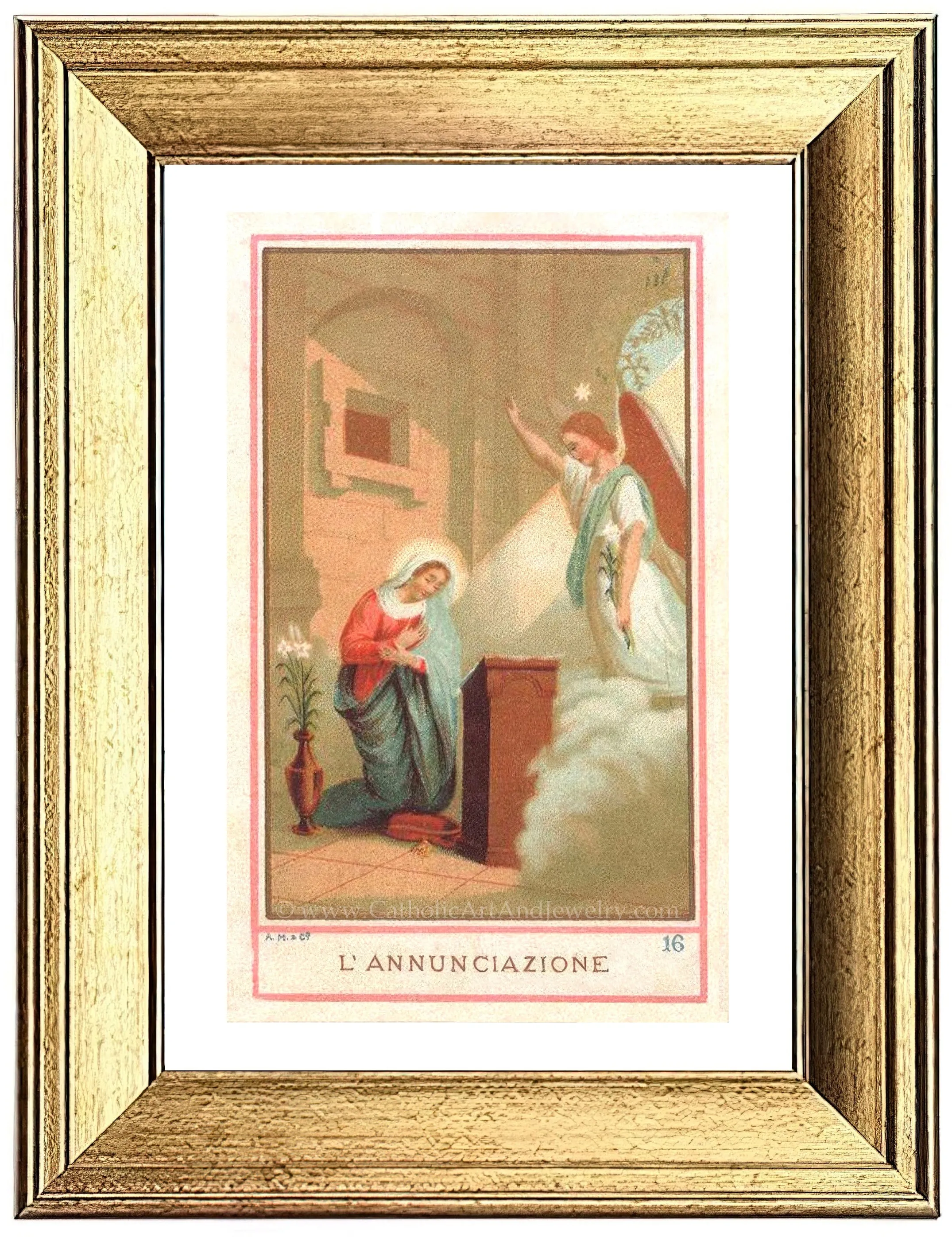 The Annunciation – based on a 19th Century Holy Card – Vintage Catholic Art Print – Archival Quality