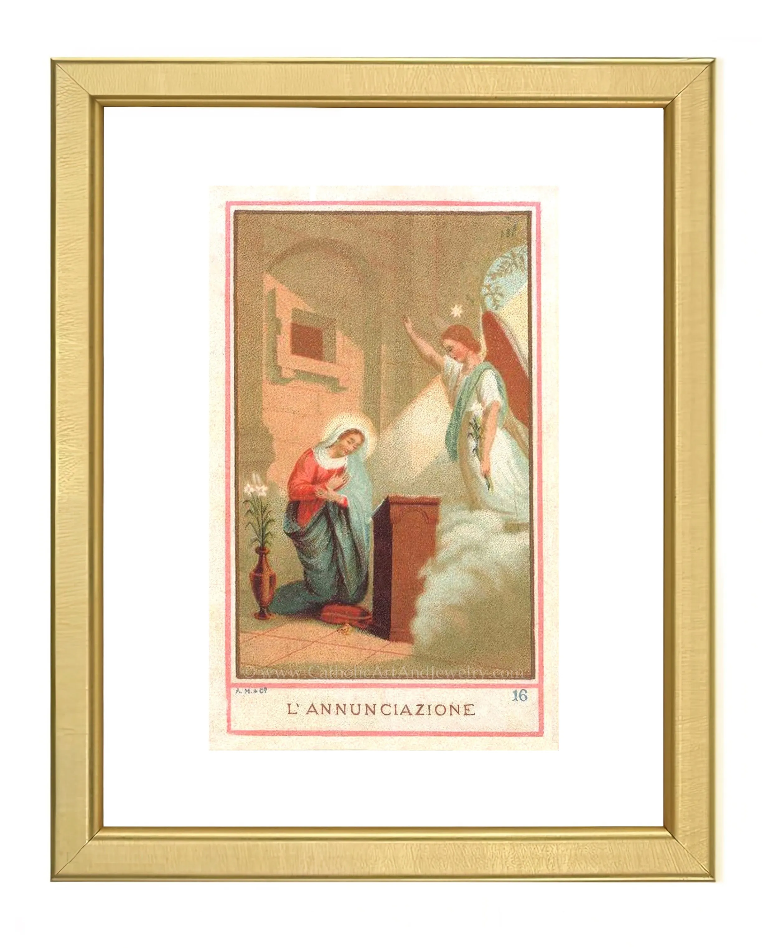 The Annunciation – based on a 19th Century Holy Card – Vintage Catholic Art Print – Archival Quality