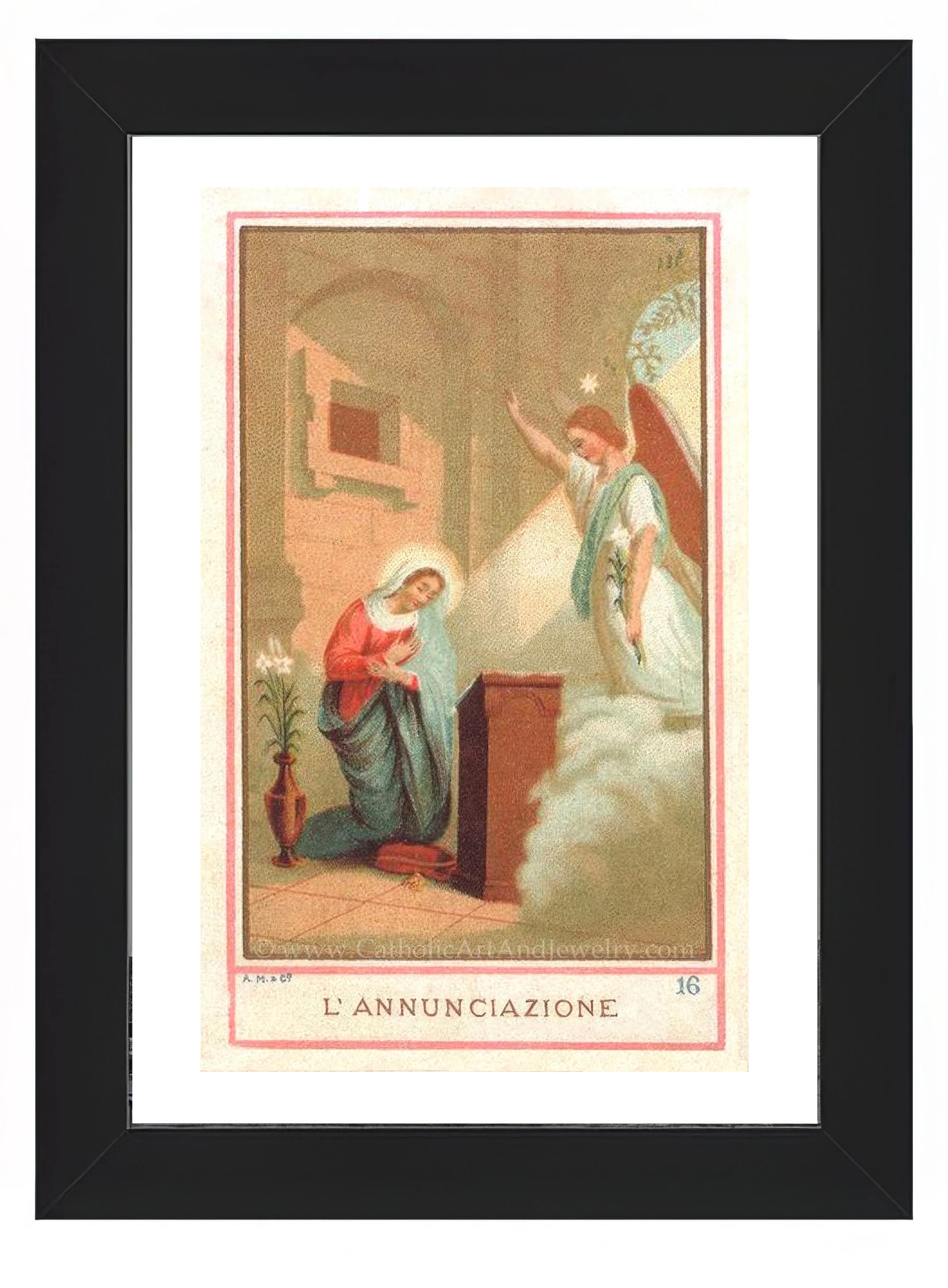 The Annunciation – based on a 19th Century Holy Card – Vintage Catholic Art Print – Archival Quality