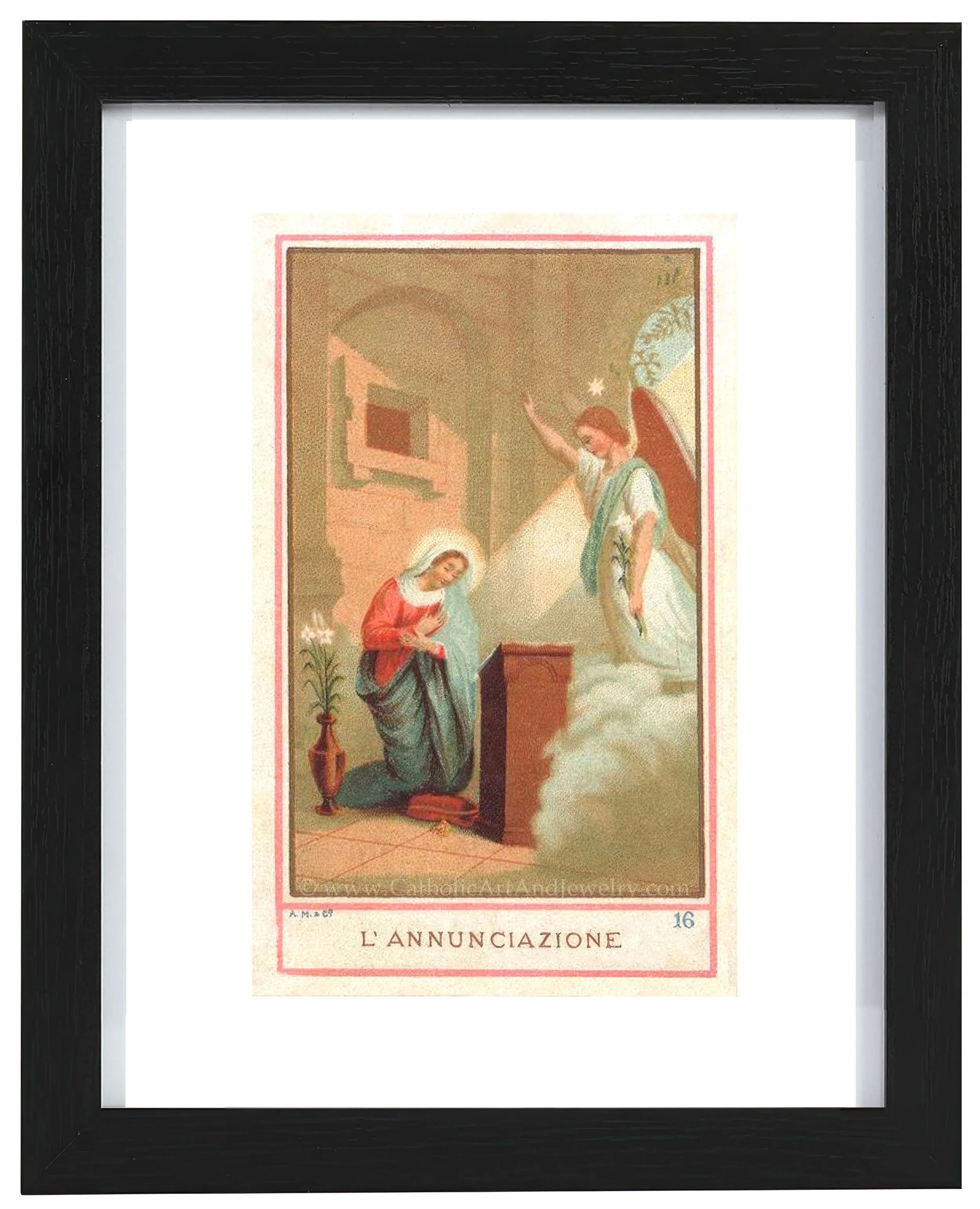 The Annunciation – based on a 19th Century Holy Card – Vintage Catholic Art Print – Archival Quality