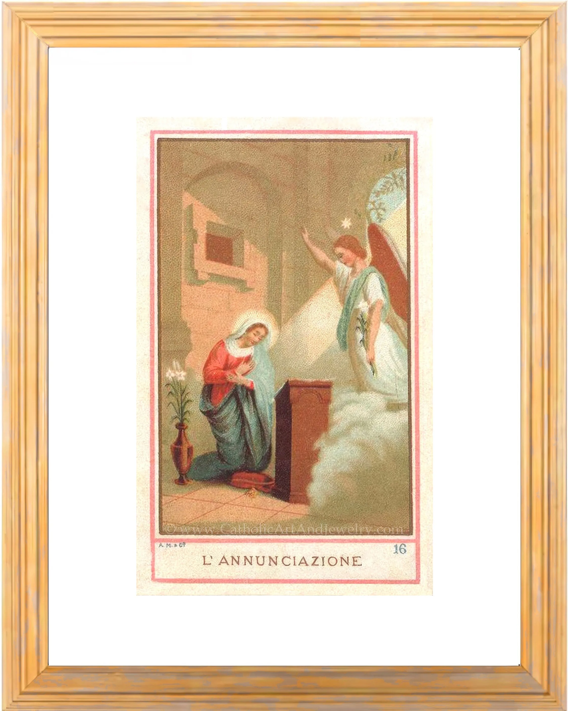 The Annunciation – based on a 19th Century Holy Card – Vintage Catholic Art Print – Archival Quality