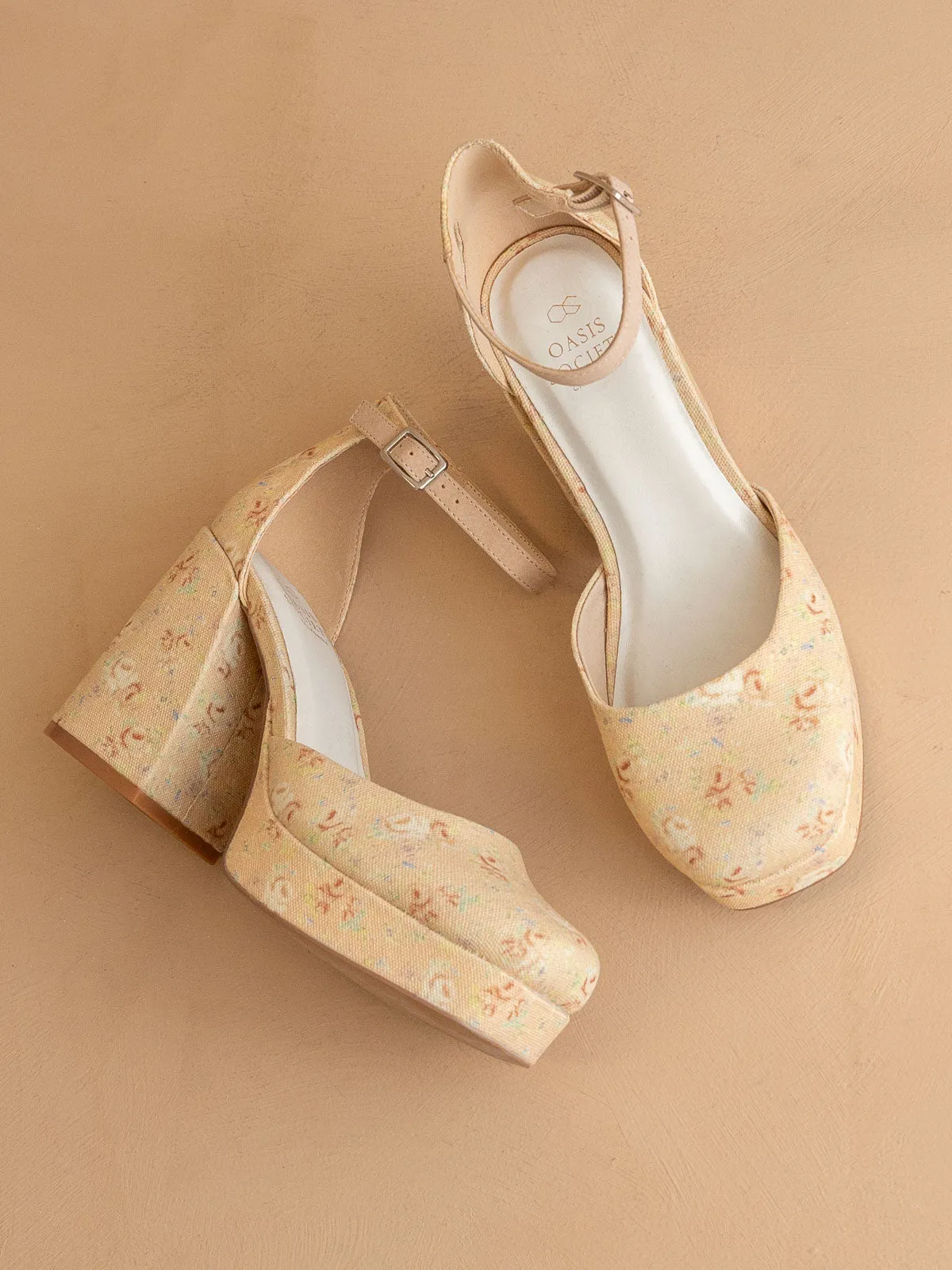 The Oslo | Floral Chunky Platform Mary Janes