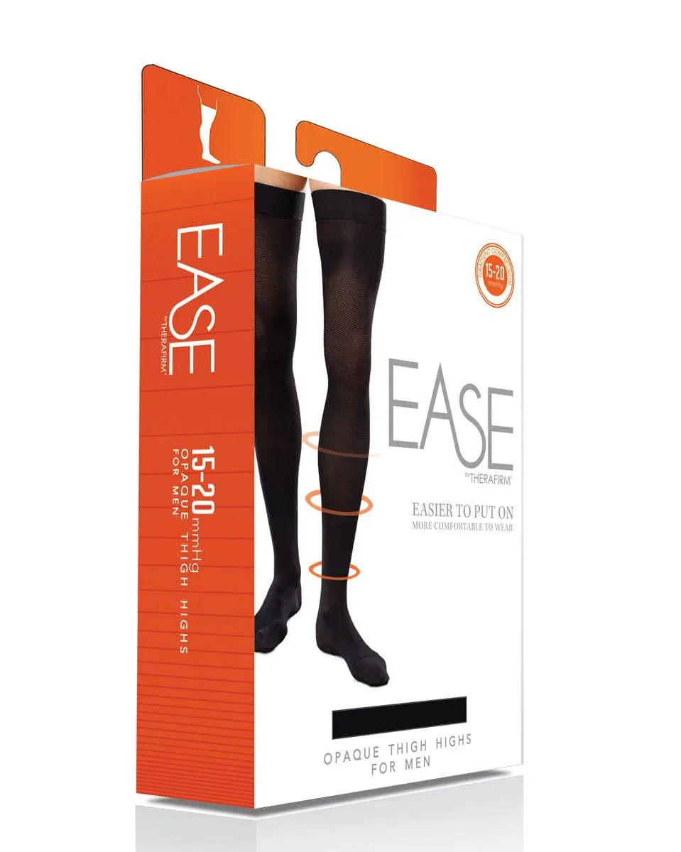 Therafirm Ease Opaque Mens Closed Toe Thigh High 15-20 mmHg