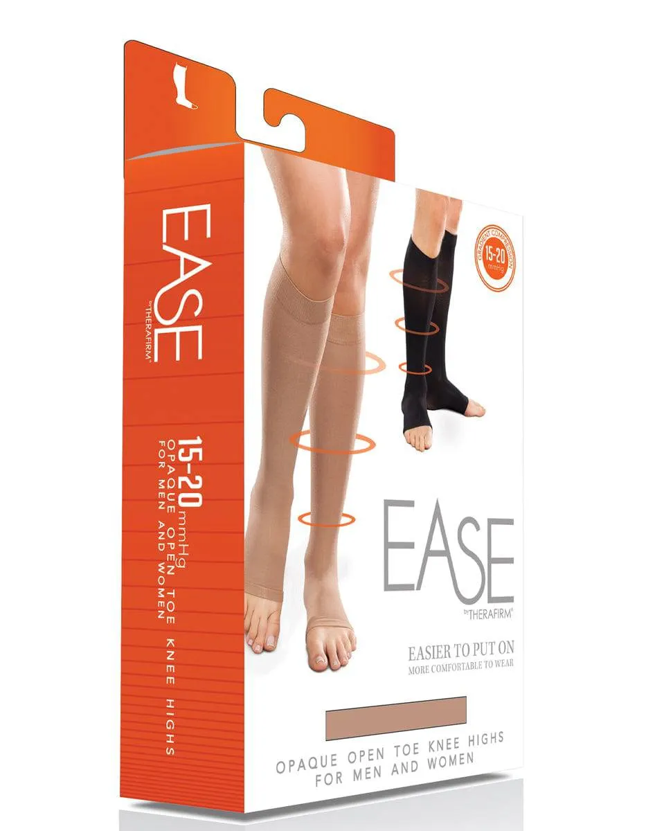 Therafirm Ease Opaque Unisex OPEN TOE Knee High 15-20 mmHg