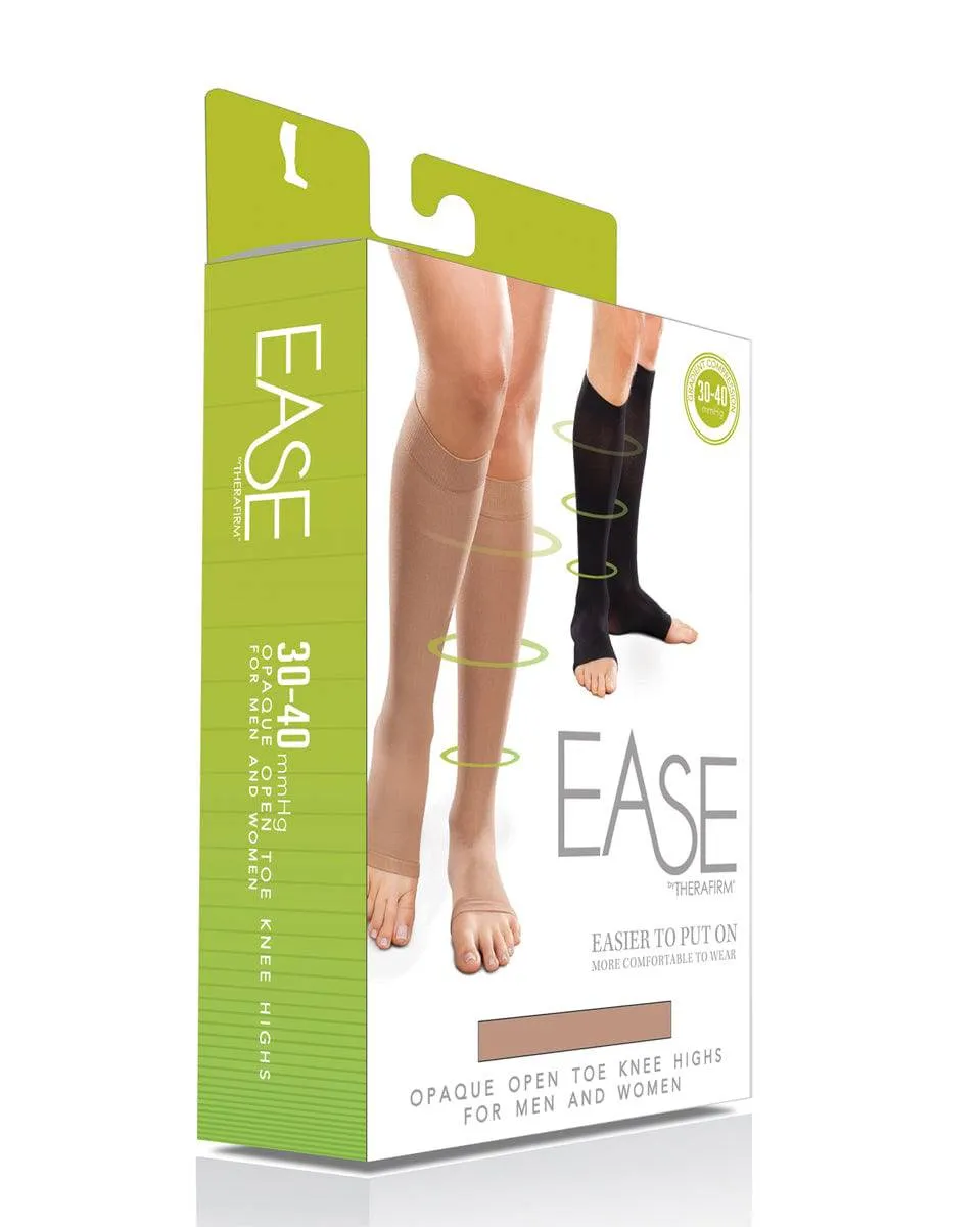 Therafirm Ease Opaque Unisex Open Toe Knee High 30-40 mmHg