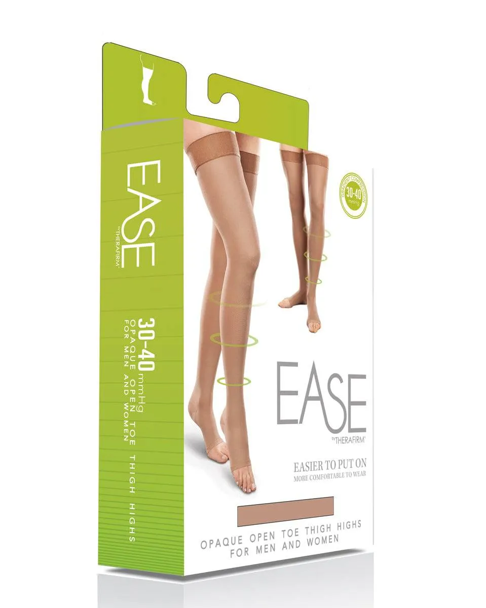Therafirm Unisex Open Toe Thigh Highs Firm 30-40mmHg
