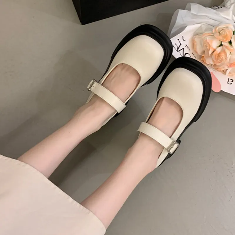 Thick-soled Mary Jane Preppy Pumps for Women
