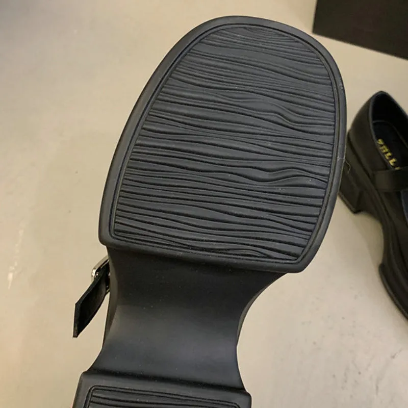 Thick-soled Mary Jane Preppy Pumps for Women
