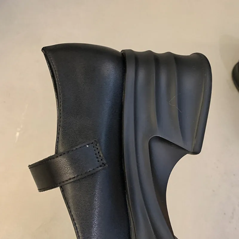 Thick-soled Mary Jane Preppy Pumps for Women