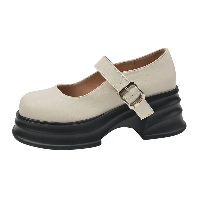 Thick-soled Mary Jane Preppy Pumps for Women